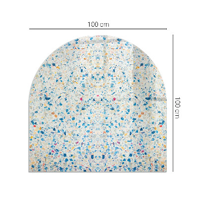 Szyba hartowana pod kominek półowalna Abstrakcyjny motyw fakturowy