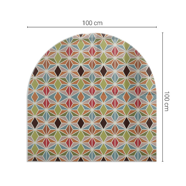 Protector de suelo para estufa semicircular Patrones poligonales en la web