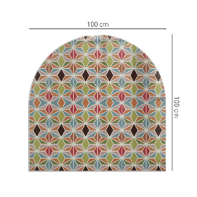 Protector de suelo para estufa semicircular Patrones poligonales en la web