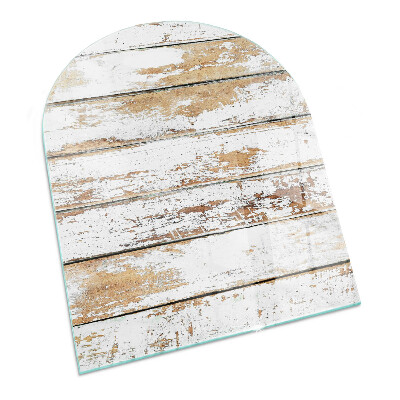 Placa protección suelo estufa semicircular Tabla de madera oxidada