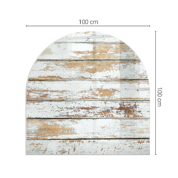 Placa protección suelo estufa semicircular Tabla de madera oxidada