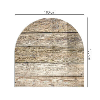 Protector suelo para estufa de leña semicircular Veta de madera en estilo natural