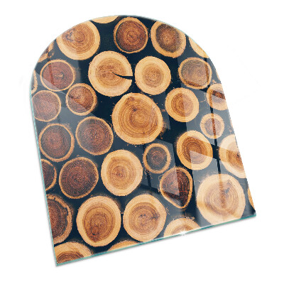 Protector suelo para estufa de leña semicircular Caja con marco de madera