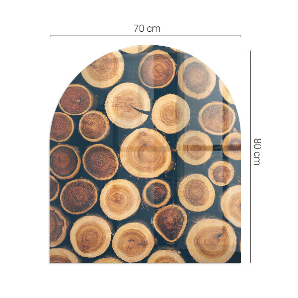 Protector suelo para estufa de leña semicircular Caja con marco de madera