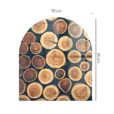 Protector suelo para estufa de leña semicircular Caja con marco de madera