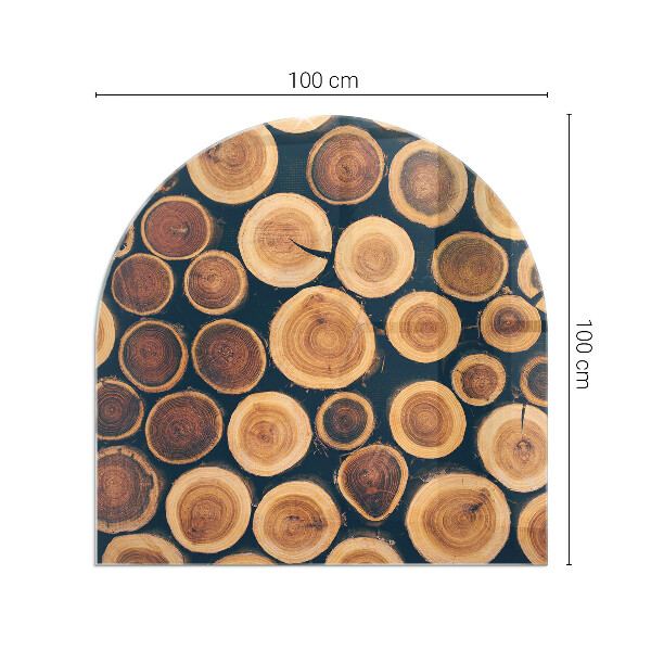 Protector suelo para estufa de leña semicircular Caja con marco de madera