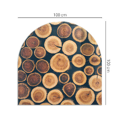 Protector suelo para estufa de leña semicircular Caja con marco de madera