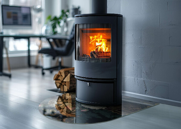 Protector de suelo para estufa semicircular Motivo floral con mariposas