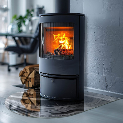 Placa protección suelo estufa semicircular Patrones abstractos ondulados y lineales