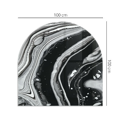 Panel kominkowy półowalny Abstrakcyjne wzory faliste i liniowe
