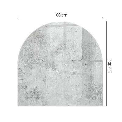 Protector suelo para estufa de leña semicircular Textura de hormigón en estilo crudo