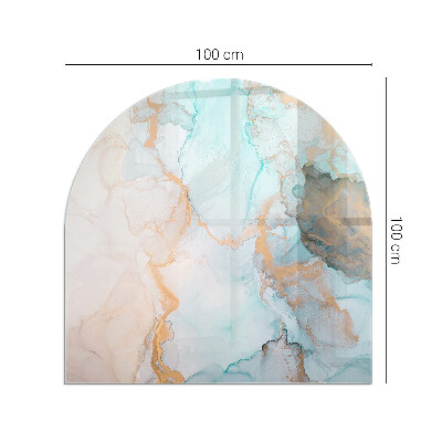 Placa protección suelo estufa semicircular Motivo abstracto fluido