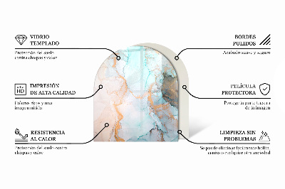 Protector de suelo para estufa semicircular Estilo piedra en versión natural