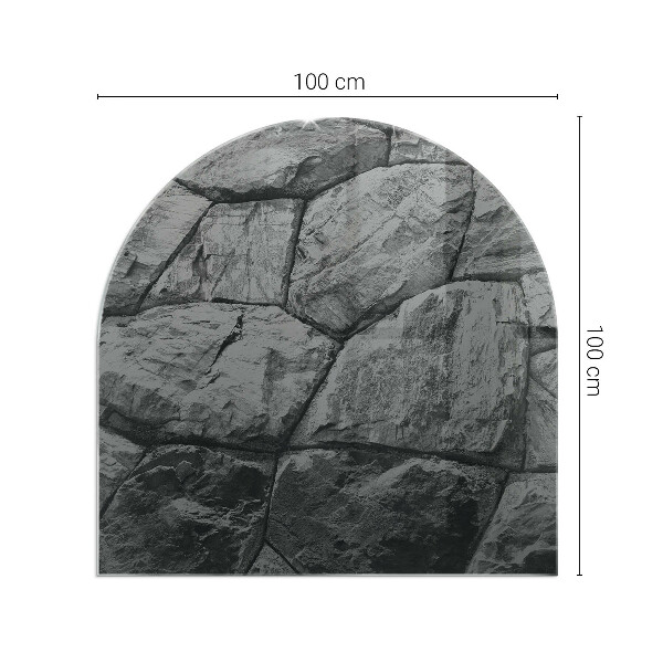 Protector de suelo para estufa semicircular Estilo piedra en versión natural