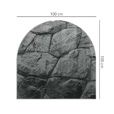 Protector de suelo para estufa semicircular Estilo piedra en versión natural