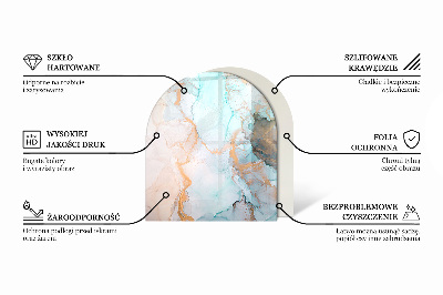 Protector suelo para estufa de leña semicircular Motivo orgánico de piedra