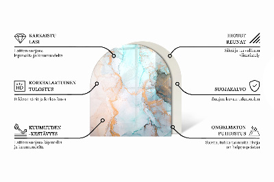 Protector suelo para estufa de leña semicircular Motivo orgánico de piedra
