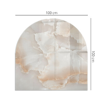 Protector suelo para estufa de leña semicircular Motivo orgánico de piedra