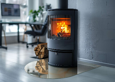 Protector de suelo para estufa semicircular Motivo abstracto de mármol