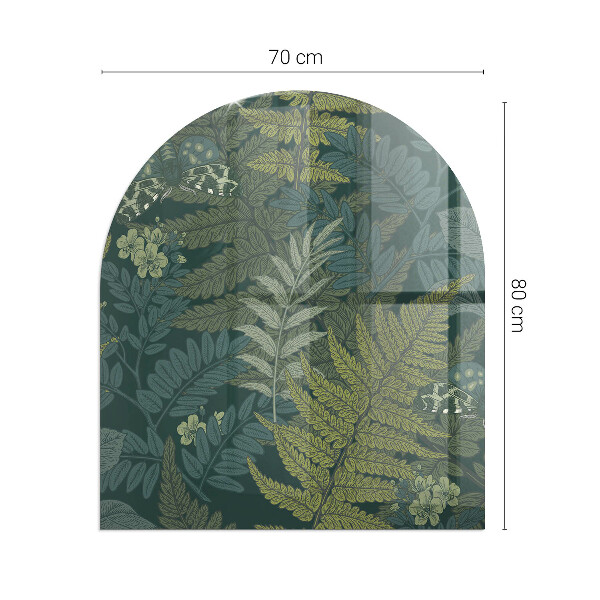 Protector suelo para estufa de leña semicircular Patrones de plantas con mariposas