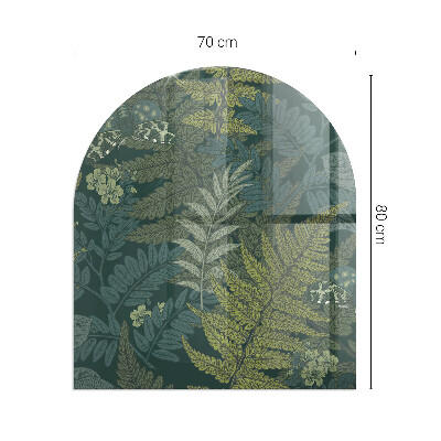 Protector suelo para estufa de leña semicircular Patrones de plantas con mariposas