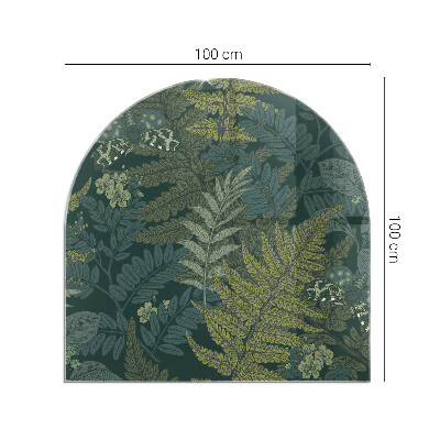 Protector suelo para estufa de leña semicircular Patrones de plantas con mariposas