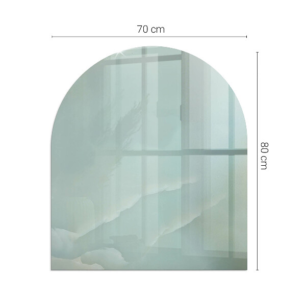 Placa protección suelo estufa semicircular Motivo de mármol en tonos sutiles.