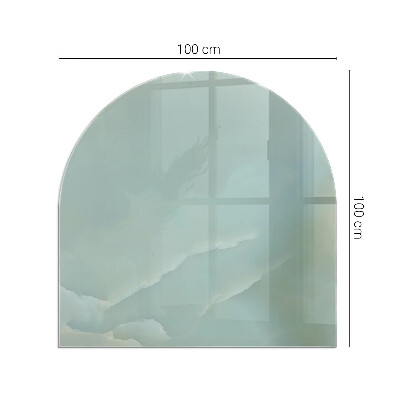 Placa protección suelo estufa semicircular Motivo de mármol en tonos sutiles.