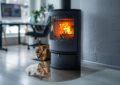 Placa protección suelo estufa semicircular Patrón inspirado en la piedra