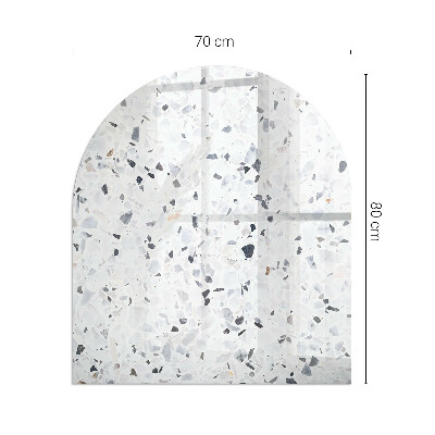 Placa protección suelo estufa semicircular Patrón de piedra con pequeños acentos.