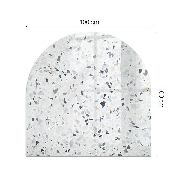 Placa protección suelo estufa semicircular Patrón de piedra con pequeños acentos.