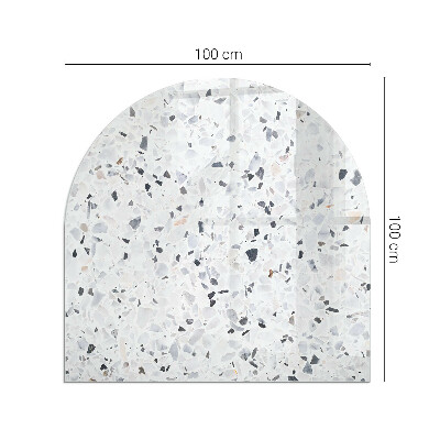 Placa protección suelo estufa semicircular Patrón de piedra con pequeños acentos.