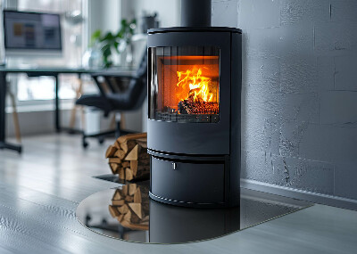 Protector de suelo para estufa semicircular Color: Gris-marrón