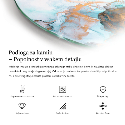 Szyba pod kominek półowalna Kolor Szaro-brązowy