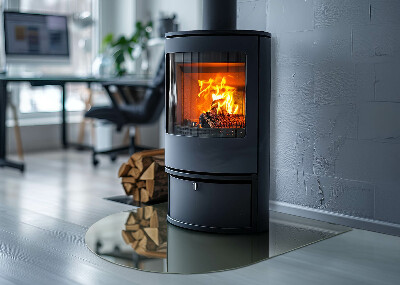 Szyba pod kominek półowalna Kolor Oliwkowy