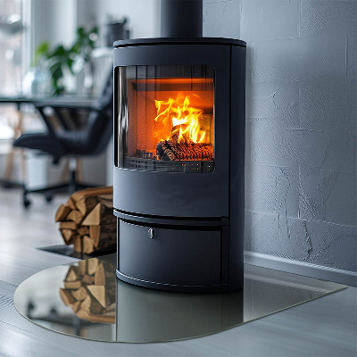 Protector de suelo para estufa semicircular Color gris verdoso