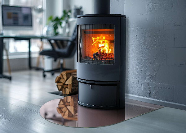 Placa protección suelo estufa semicircular Color rosa