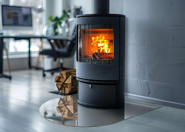 Placa protección suelo estufa semicircular Color gris