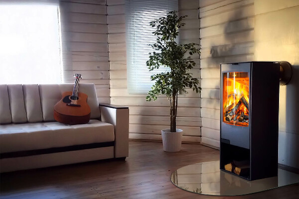 Protector suelo para estufa de leña semicircular Color marrón