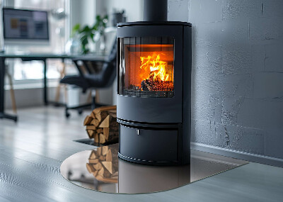 Protector de suelo para estufa semicircular Color marrón claro