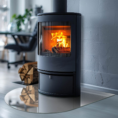 Protector suelo para estufa de leña semicircular Color marfil