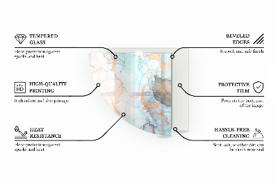 Szkło hartowane pod kozę ćwiartka Ceramiczne wzory na tle