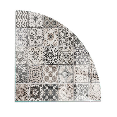 Placa de protección para estufa de cuarto de círculo Patrones decorativos de azulejos