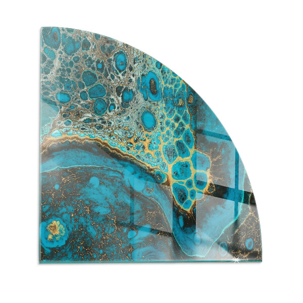 Placa de protección para estufa de cuarto de círculo Patrón orgánico en estilo abstracto.