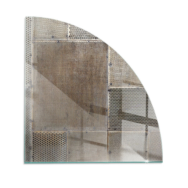 Placa protectora suelo estufa de cuarto de círculo Motivo de acero perforado