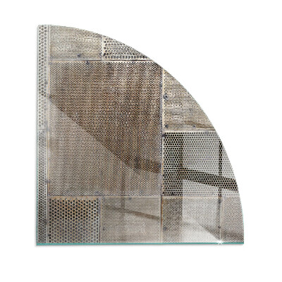 Placa protectora suelo estufa de cuarto de círculo Motivo de acero perforado