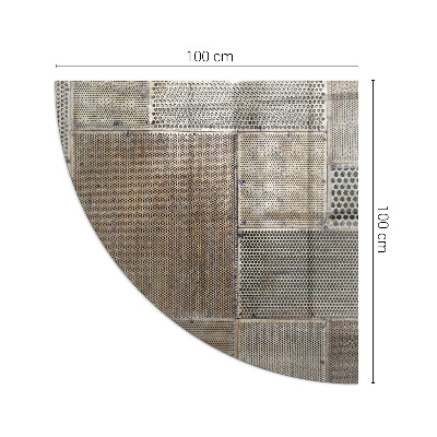 Placa protectora suelo estufa de cuarto de círculo Motivo de acero perforado