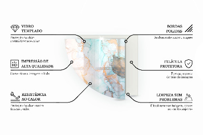 Placa de protección para estufa de cuarto de círculo Colores de tablero en varios tonos