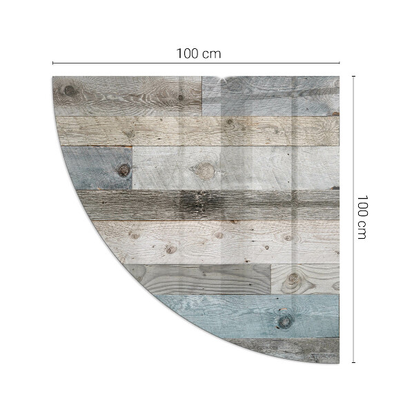 Szkło przed kominek ćwiartka Kolory desek w różnorodnych tonacjach