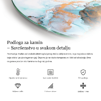 Szkło hartowane pod kozę ćwiartka Marmurowa tekstura w eleganckim stylu